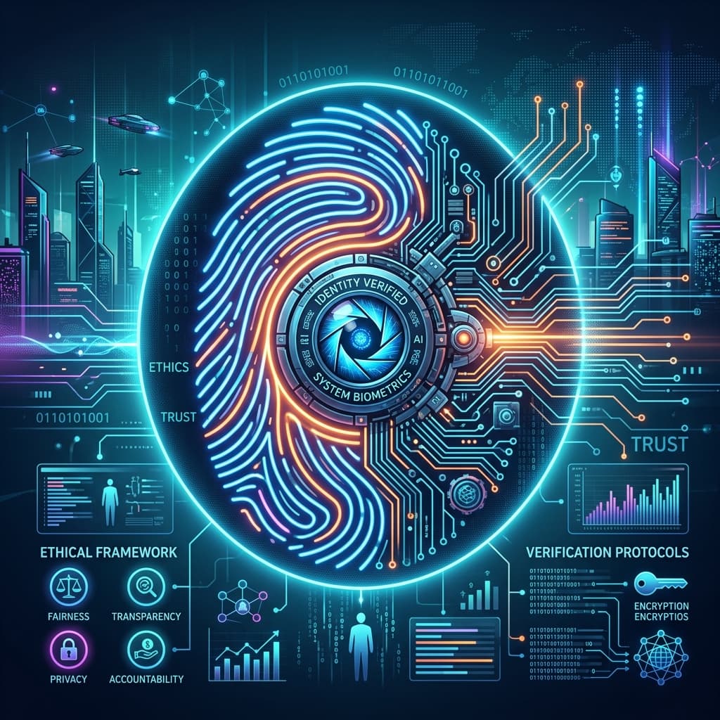 Ilustração conceitual sobre verificação de identidade e IA