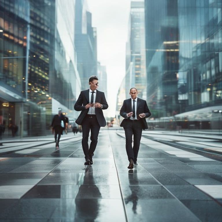 Três edifícios corporativos futuristas representando OpenAI, Google e Anthropic em formação de corrida, com elementos de circuitos digitais e luzes neon