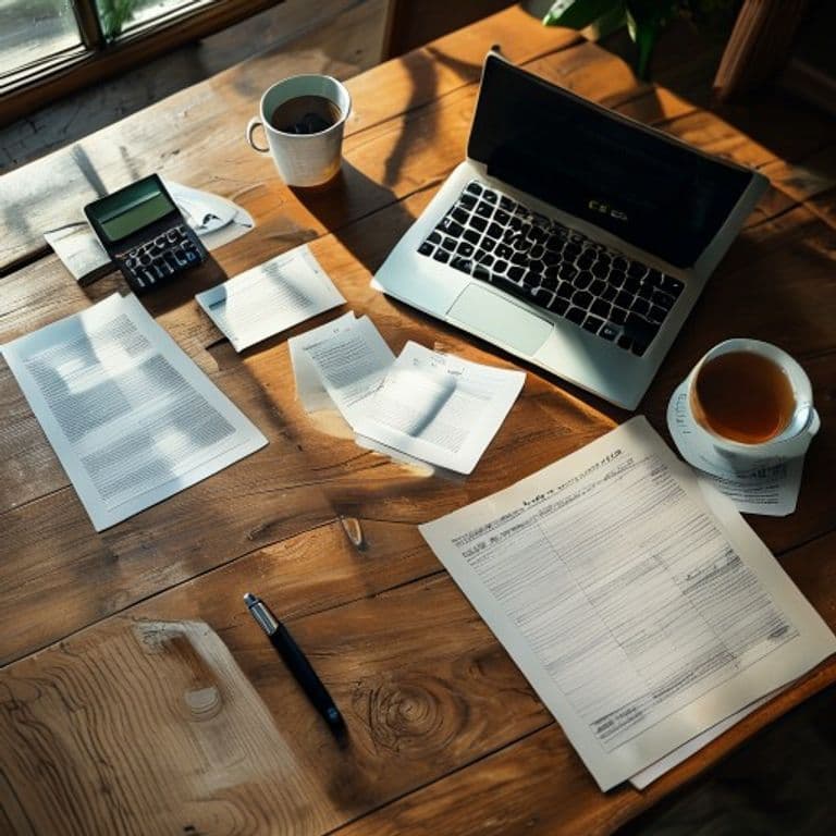 Gráficos e anotações financeiras sobre uma mesa